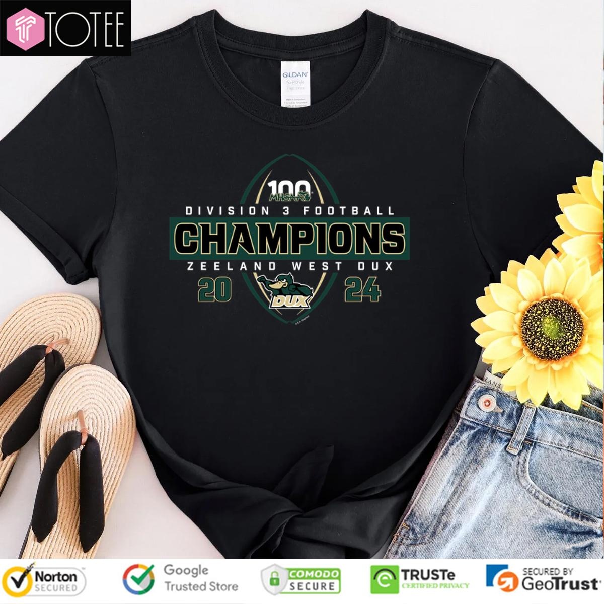 Zeeland West Dux 2024 Mhsaa Division 3 Football Champions T-shirt