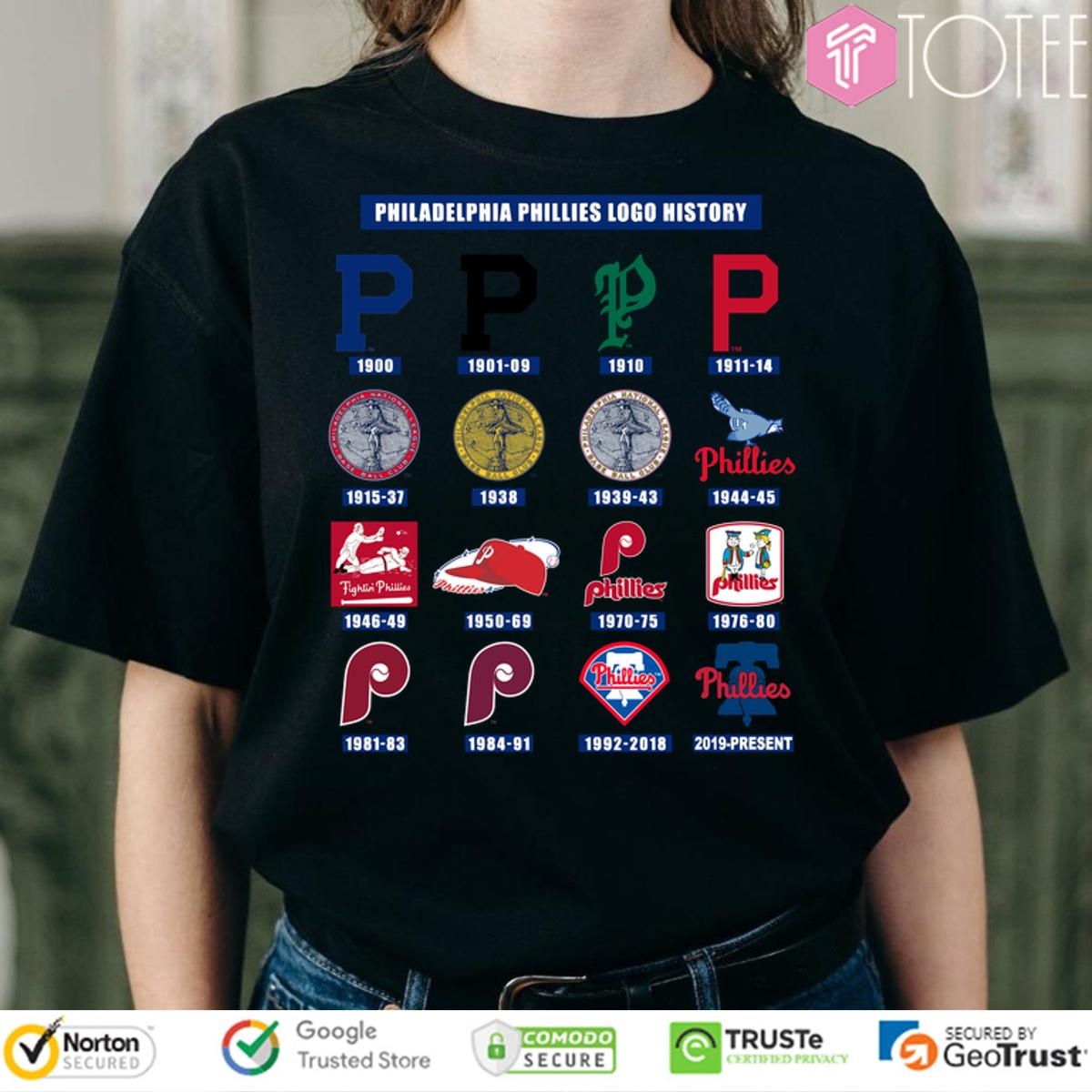 Philadelphia Phillies History Of Team Logos T-shirt