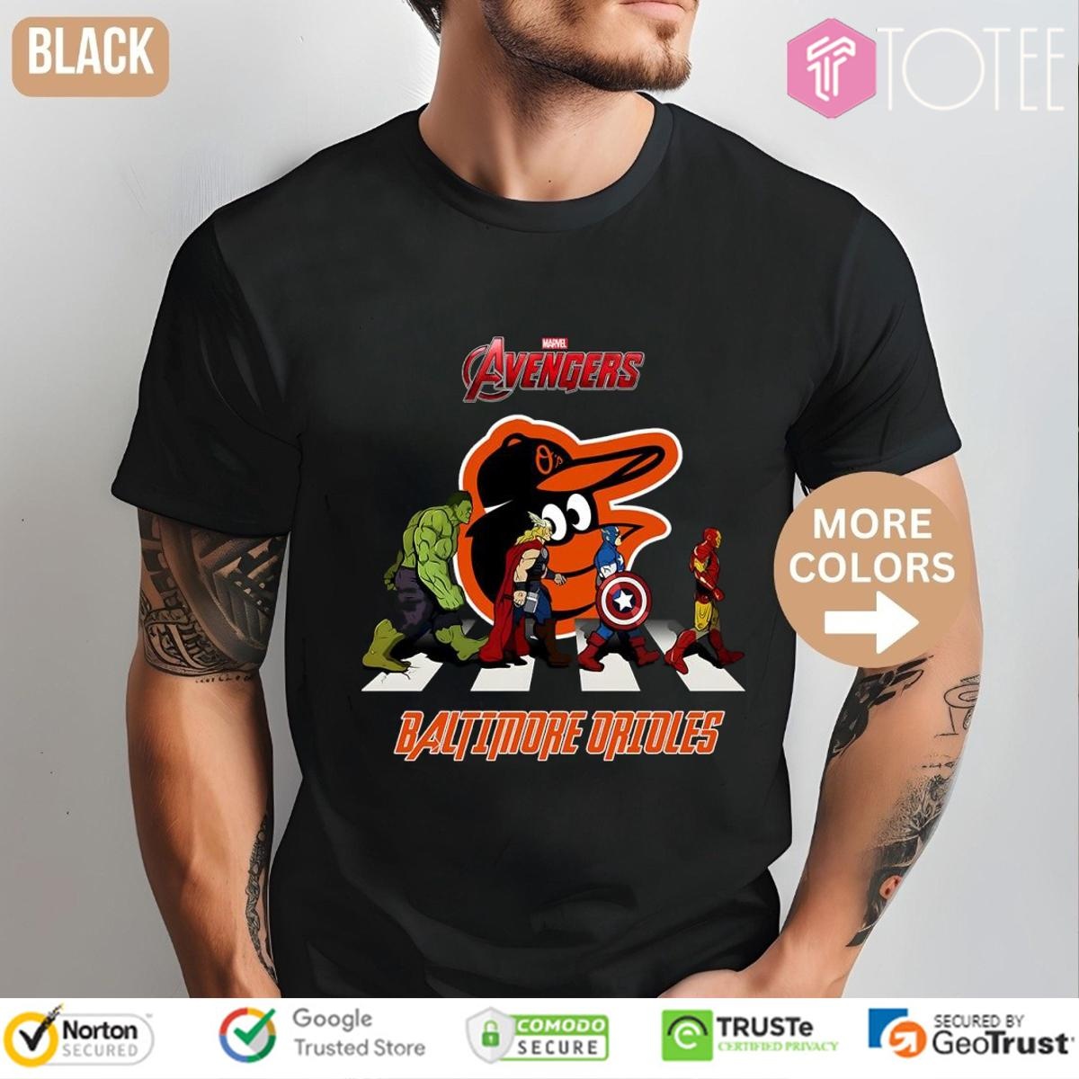 Baltimore Orioles Marvel Avengers Abbey Road T-shirt