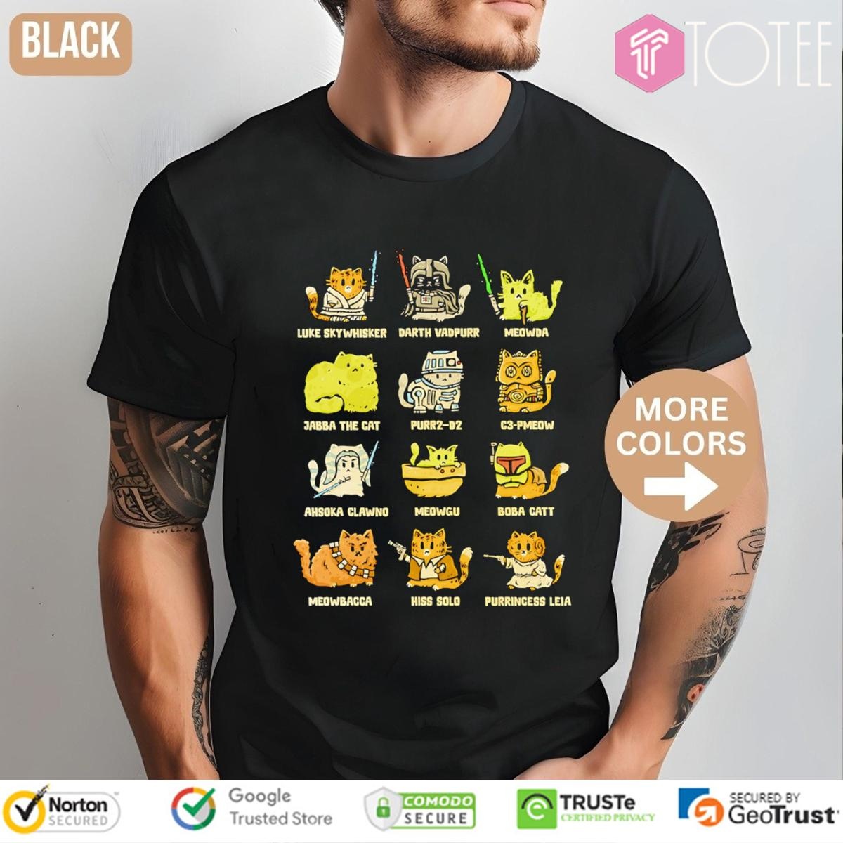 Star Kittens Parody Star Wars Characters Kitten Cat T-shirt