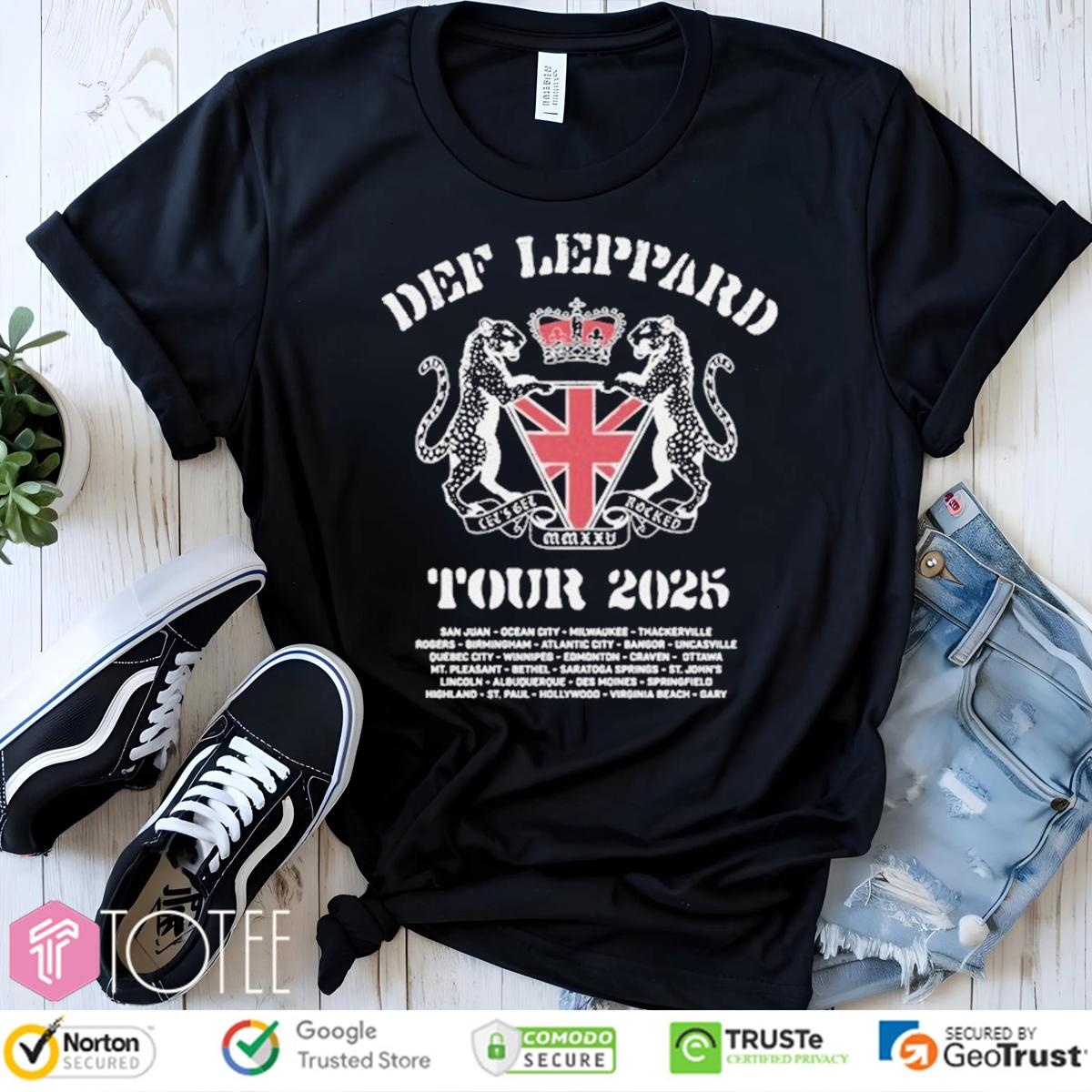 Def Leppard Rock Band Lets Get Rocked Tour 2025 T-shirt