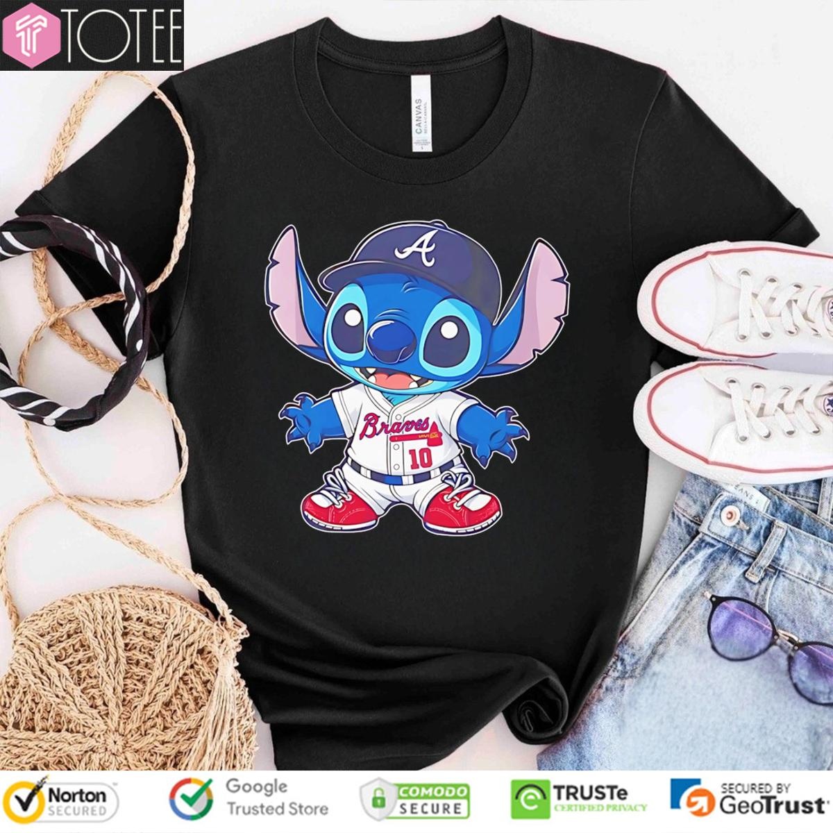 Disney Stitch Atlanta Braves Baseball T-shirt