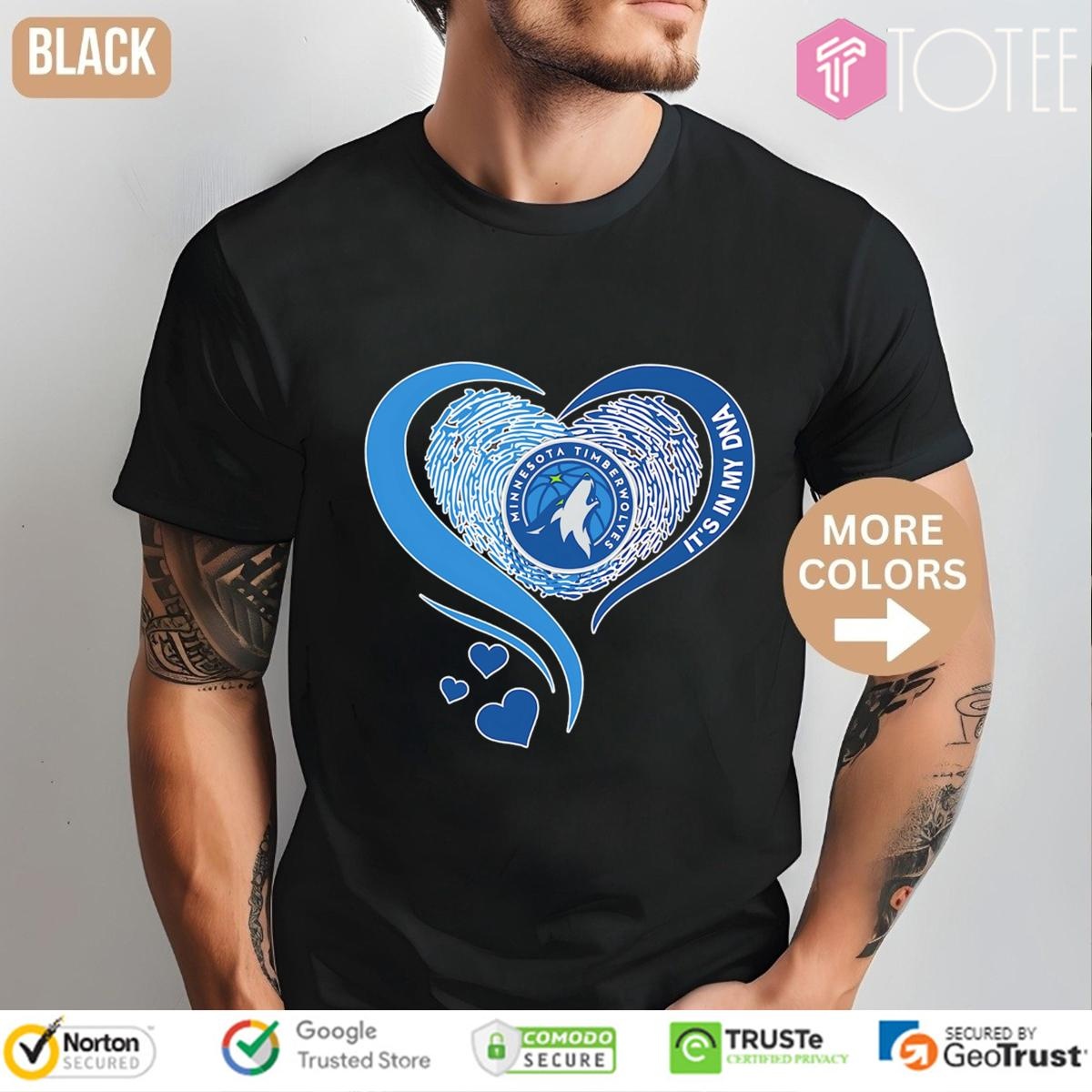 Its In My Dna Minnesota Timberwolves Nba Basketball Heart T-shirt
