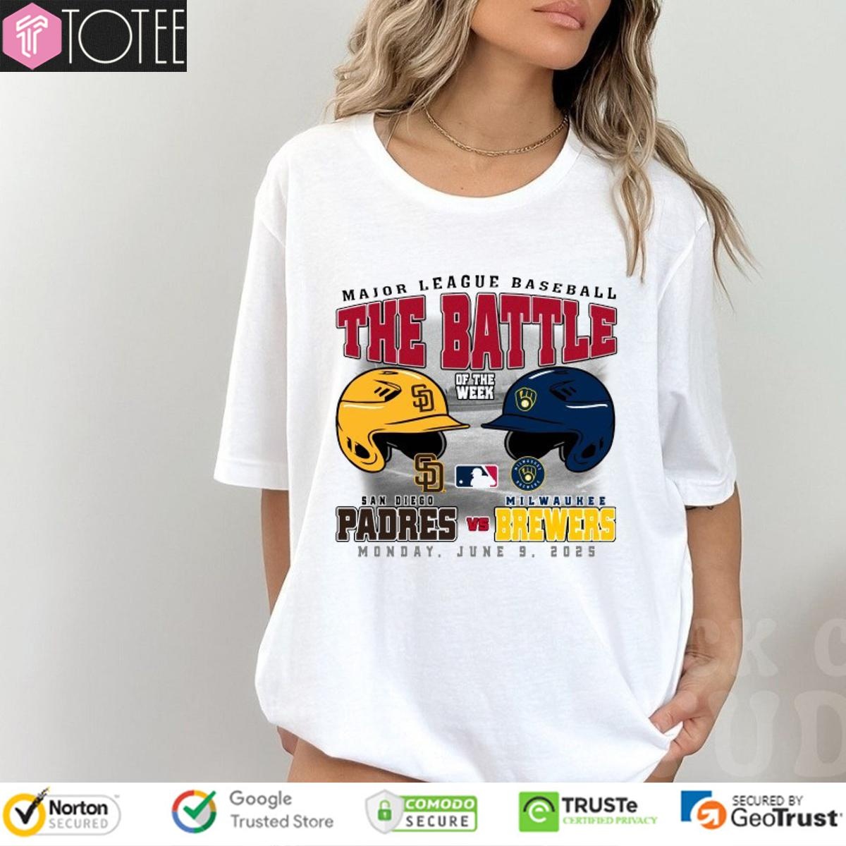 San Diego Padres Vs Milwaukee Brewers The Battle Of The Week Monday T-shirt