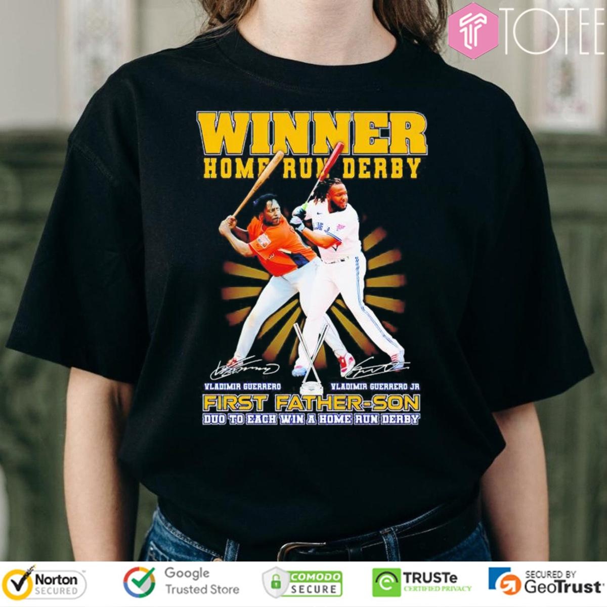 Vladimir Guerrero Father-Son Winner Home Run Derby Signatures T-shirt