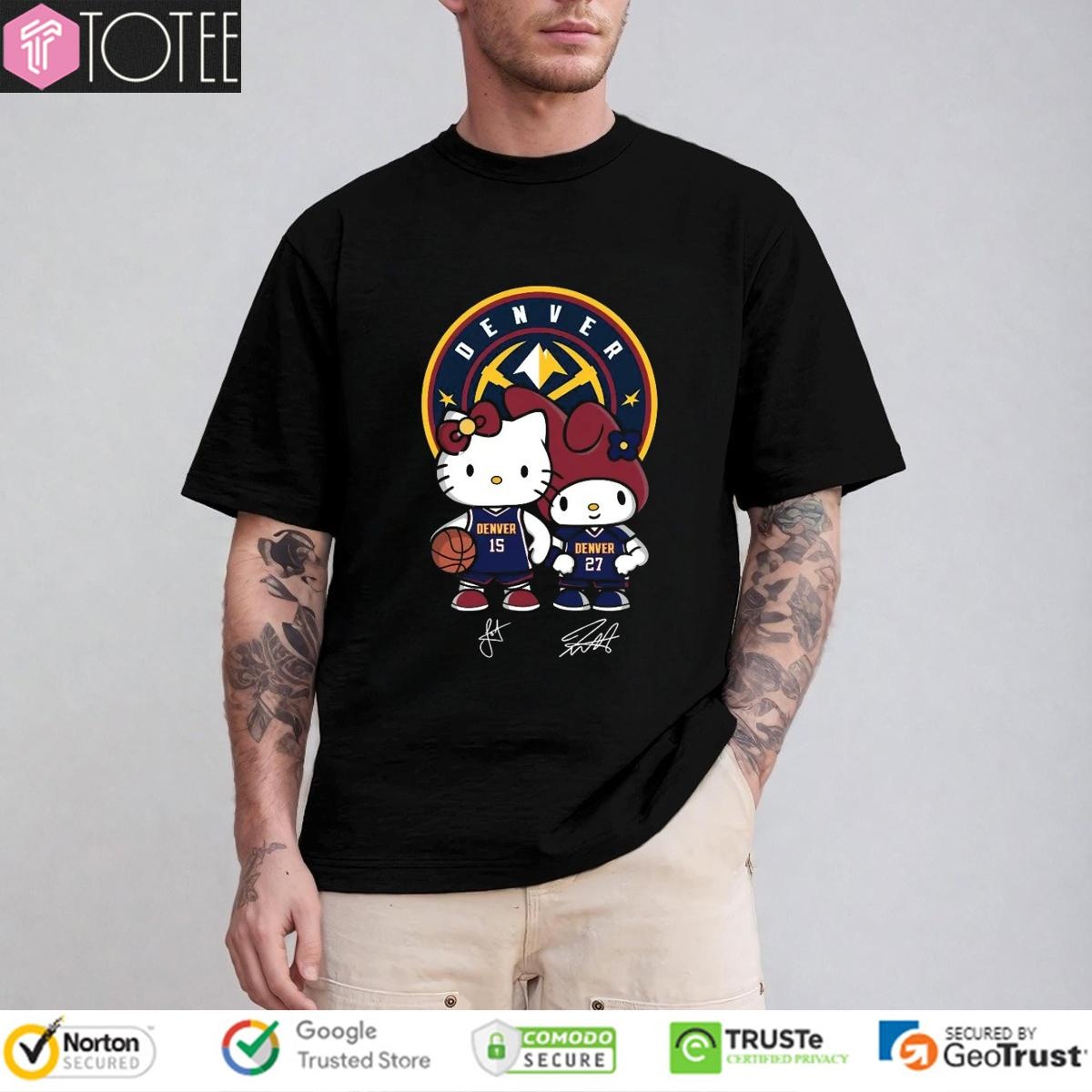 Denver Nuggets Nikola Jokić Jamal Murray Hello Kitty Signatures T-shirt