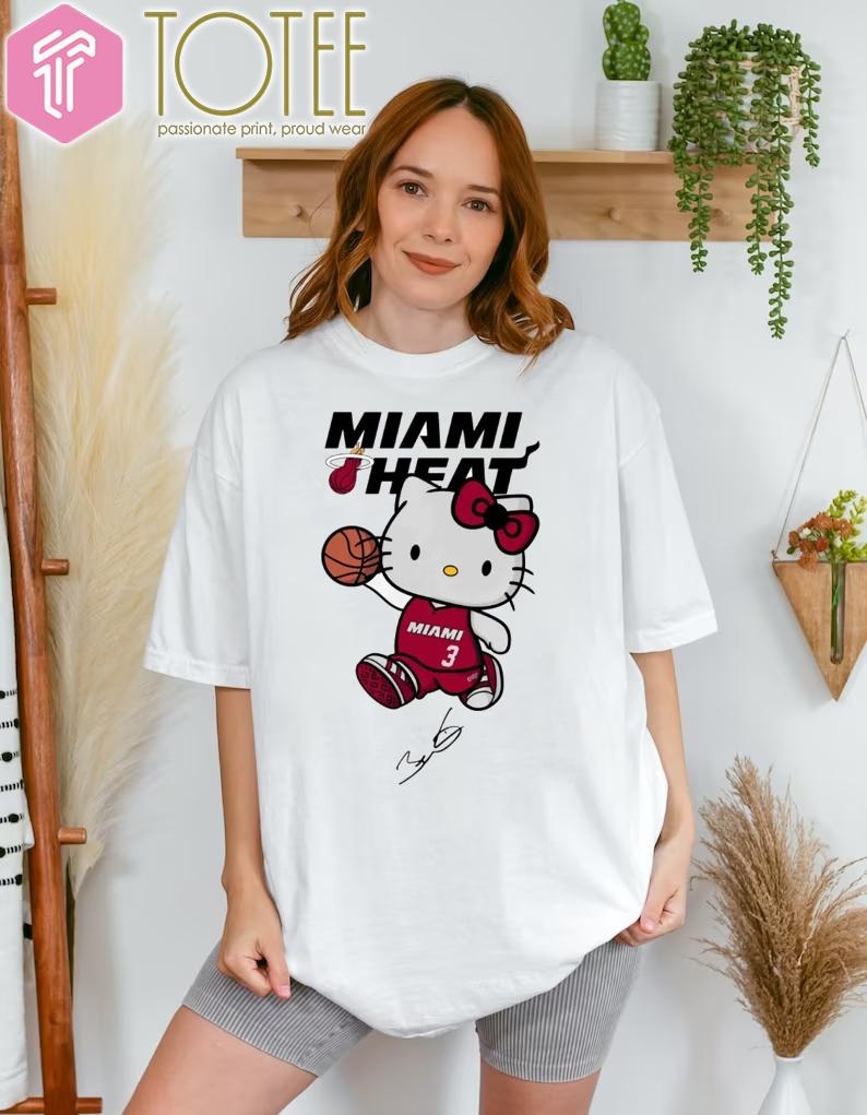 Miami Heat Dwyane Wade Hello Kitty Signature T-shirt
