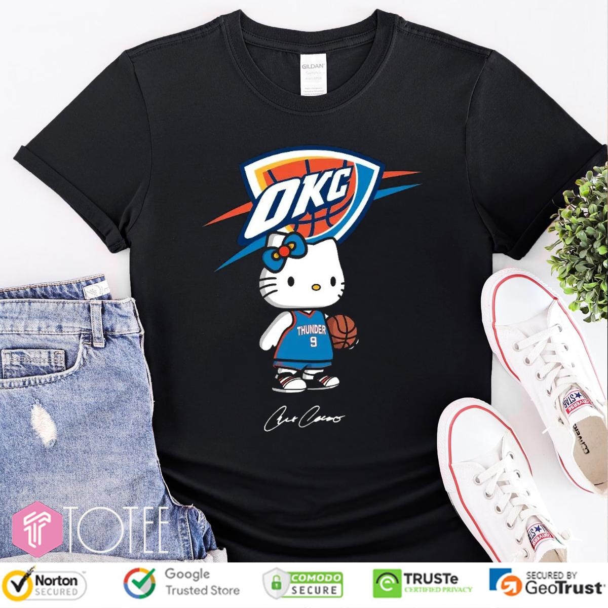 Oklahoma City Thunder Alex Caruso Hello Kitty Signature T-shirt