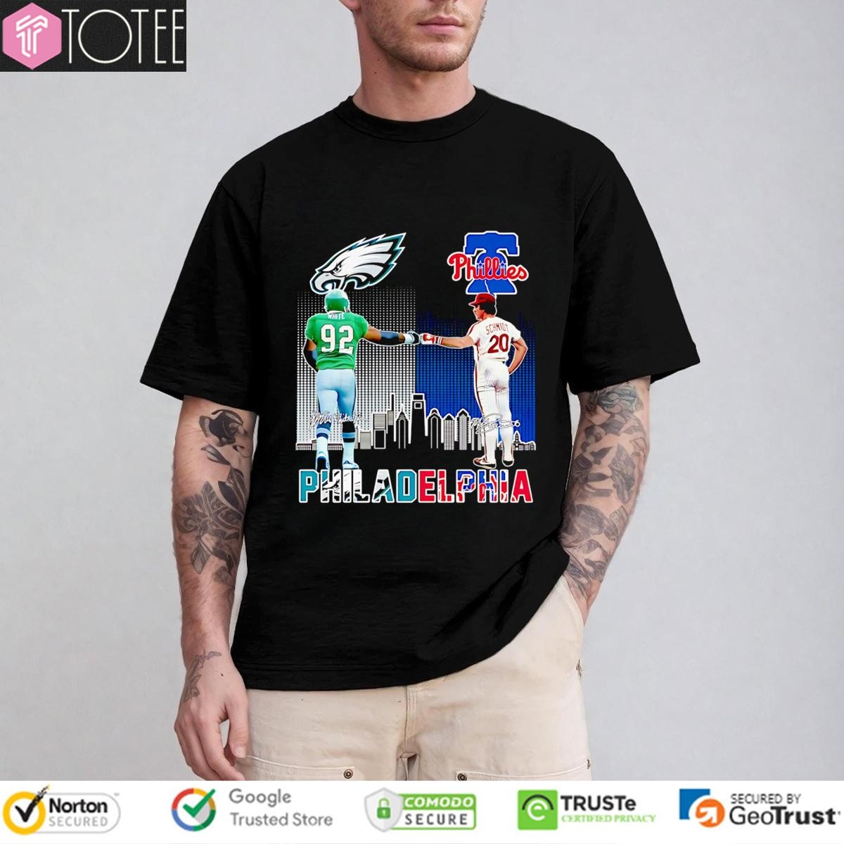 Reggie White Mike Schmidt Philadelphia Sports Teams Eagles Phillies T-shirt