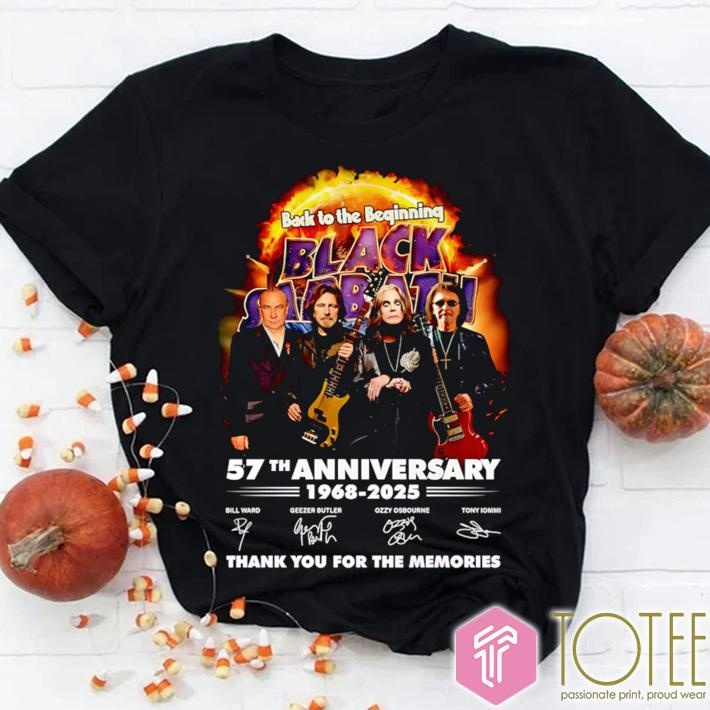 Back To The Beginning Black Sabbath 57Th Anniversary 1968-2025 Signatures T-shirt
