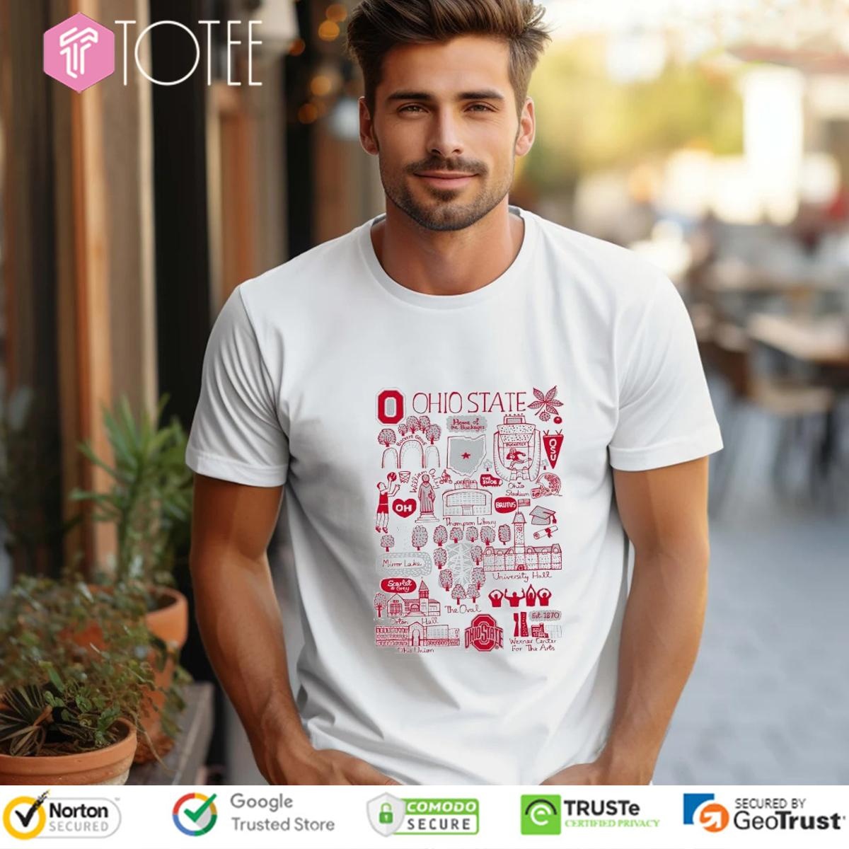Ohio State University Buckeyes Art Illustration T-shirt