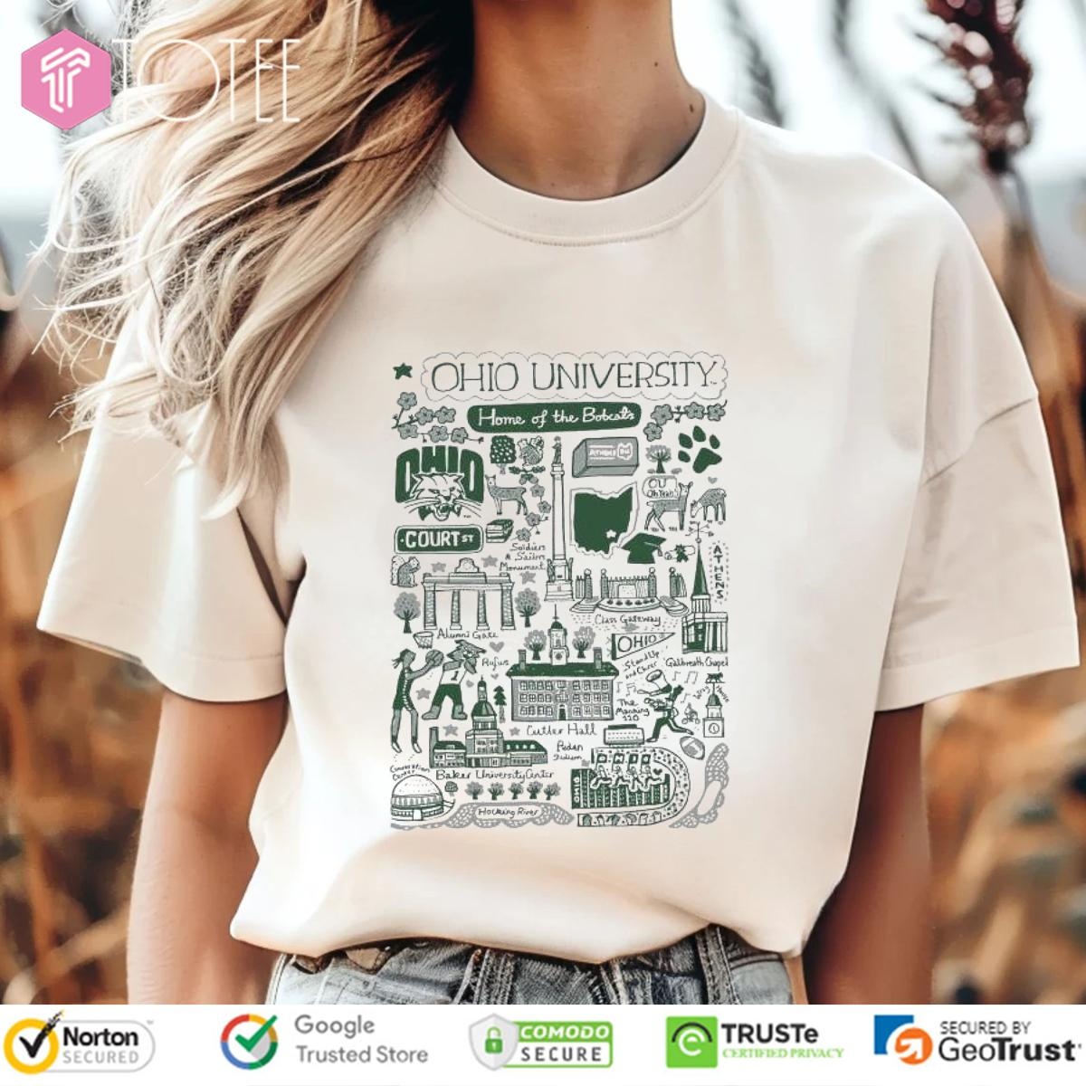Ohio University Bobcats Art Illustration T-shirt