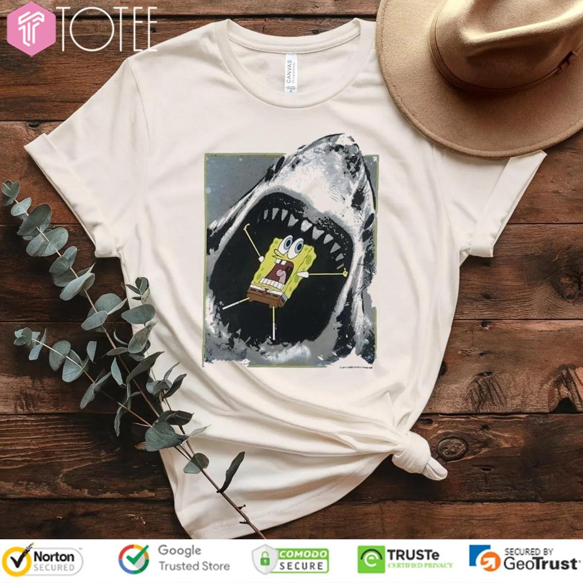 Shark Attack Spongebob Squarepants Jaws T-shirt