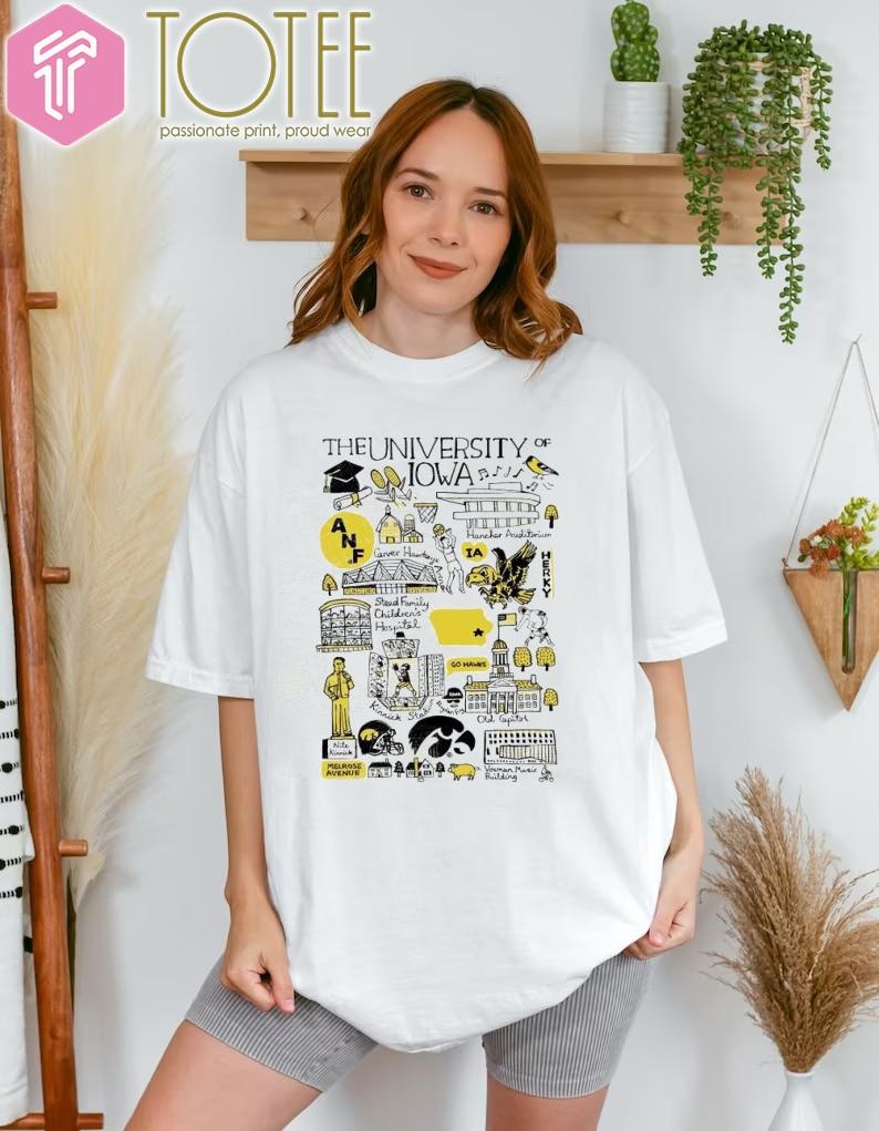 University Of Iowa Hawkeyes Art Illustration T-shirt