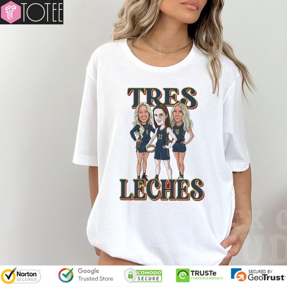 Wnba Tres Leches Caitlin Clark Lexie Hull Sophie Cunningham Ver Cartoon T-shirt