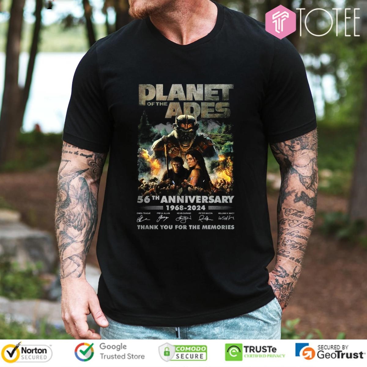 56Th Anniversary 1968-2024 Planet Of The Apes Signatures T-shirt