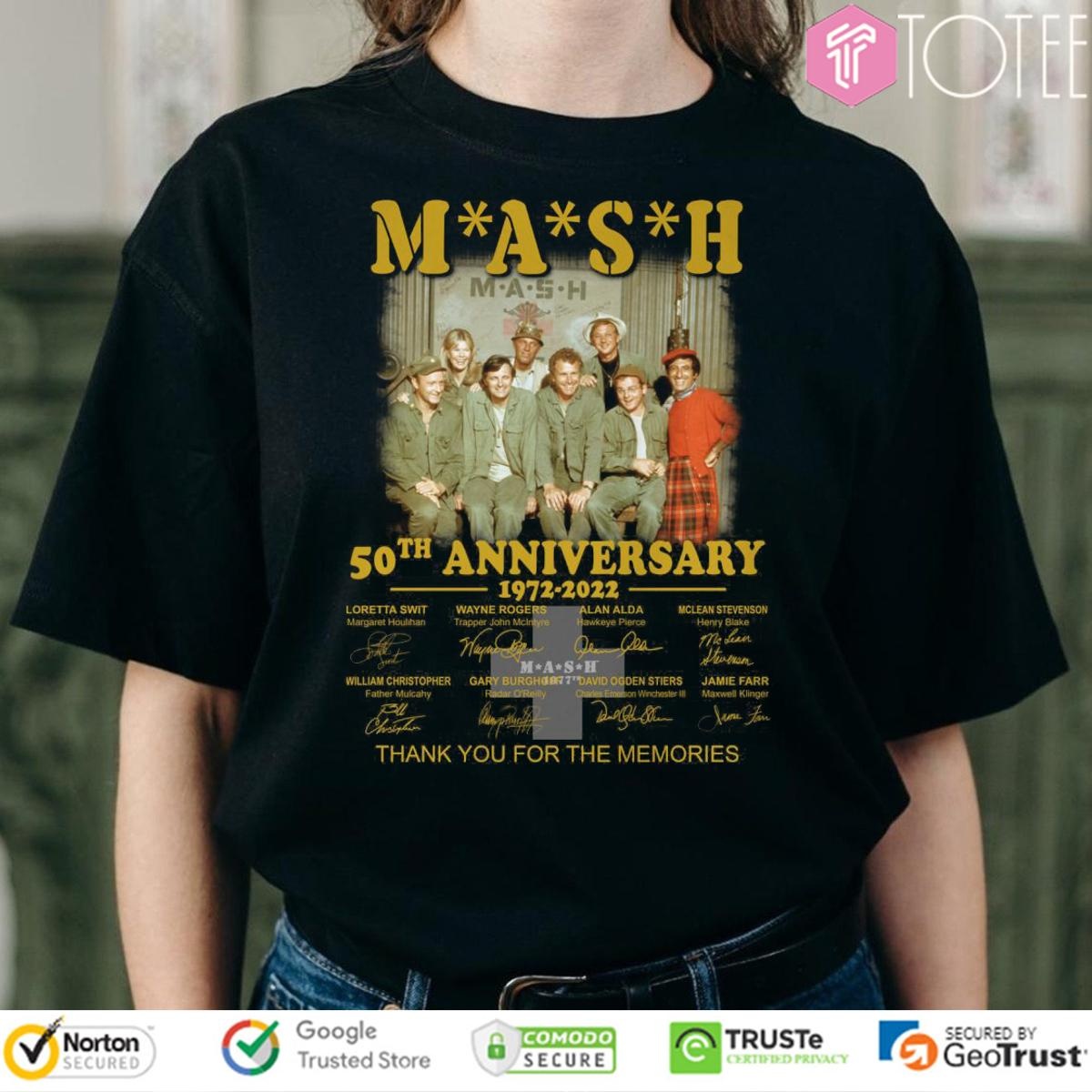 Mash 50Th Anniversary 1972 2022 Thank You For The Memories Signatures T-shirt