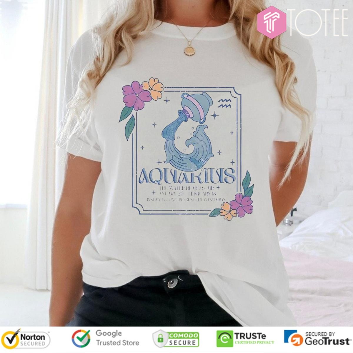 Aquarius Zodiac Sign Water Bearer Astrology T-shirt