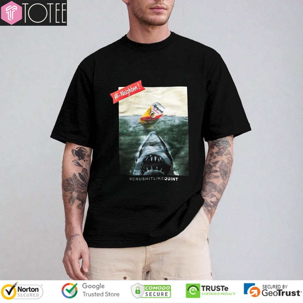 Jaws Narragansett Lager Beer Crushitlikequint Shark T-shirt