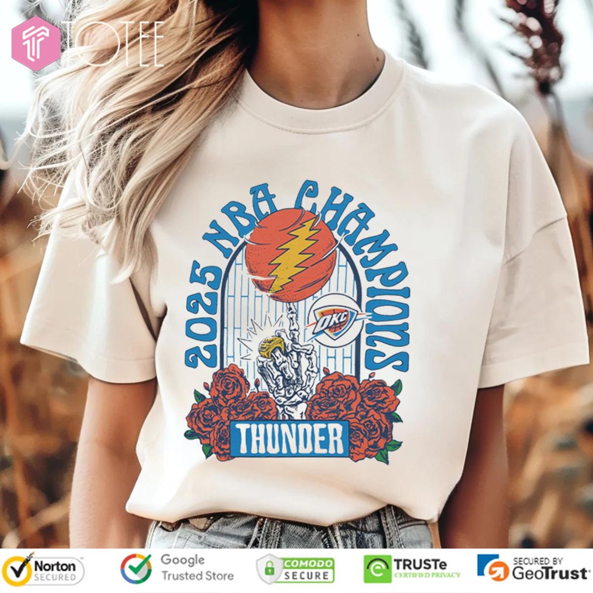 2025 Nba Finals Champions Grateful Dead Oklahoma City Thunder T-shirt