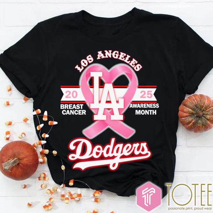 2025 Breast Cancer Awareness Month Los Angeles Dodgers Baseball T-shirt
